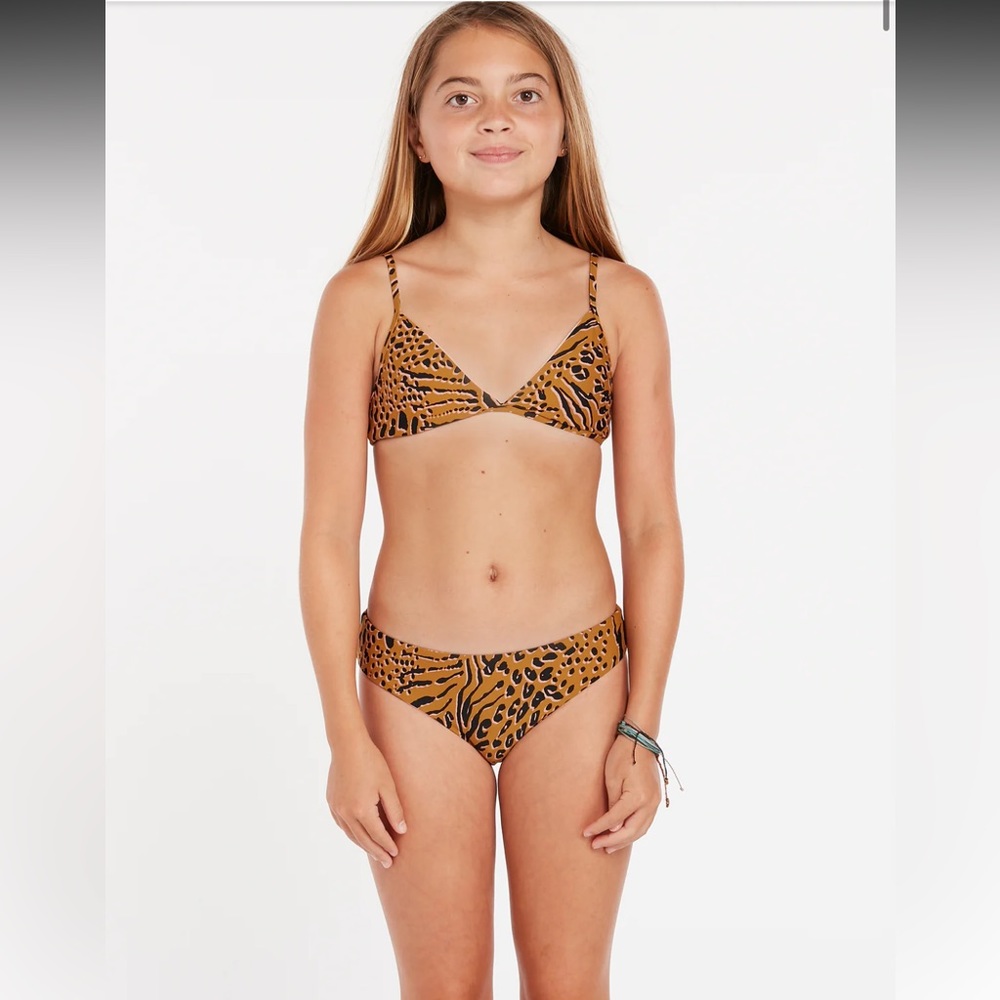 NWT Volcom GIRLS RUNNING WILD BIKINI SET - ANIMAL PRINT Sz: 14